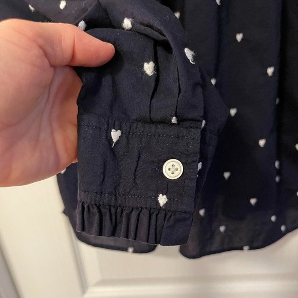 Never-Worn Ann Taylor LOFT Embroidered Heart Button-Down Blouse, Size Small. - Picture 4 of 7